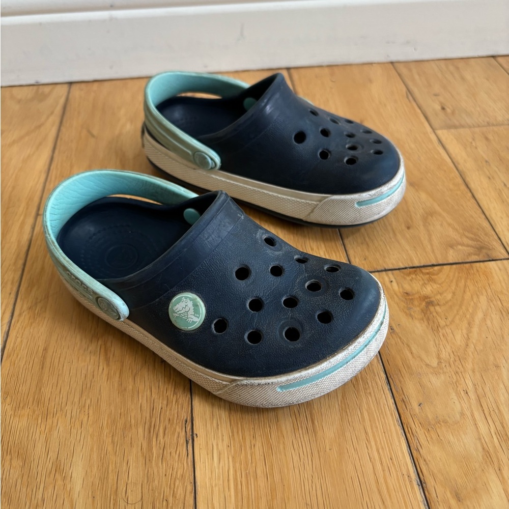 2/$35 Kids Navy and Aqua Crocs